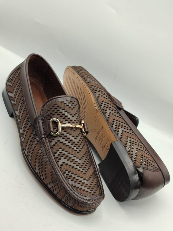 Salvatore Freegamo Brown Net Loafers - Image 4